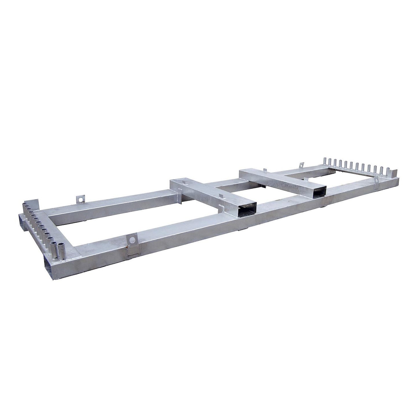 Storage and transport rack, for 25 mobile fences, zinc plated steel construction.