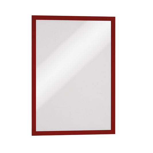 DURAFRAME® display frame, self adhesive, magnetic, for A3, red frame, pack of 6.