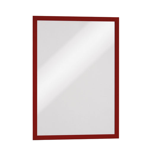 DURAFRAME® display frame, self adhesive, magnetic, for A3, red frame, pack of 12.