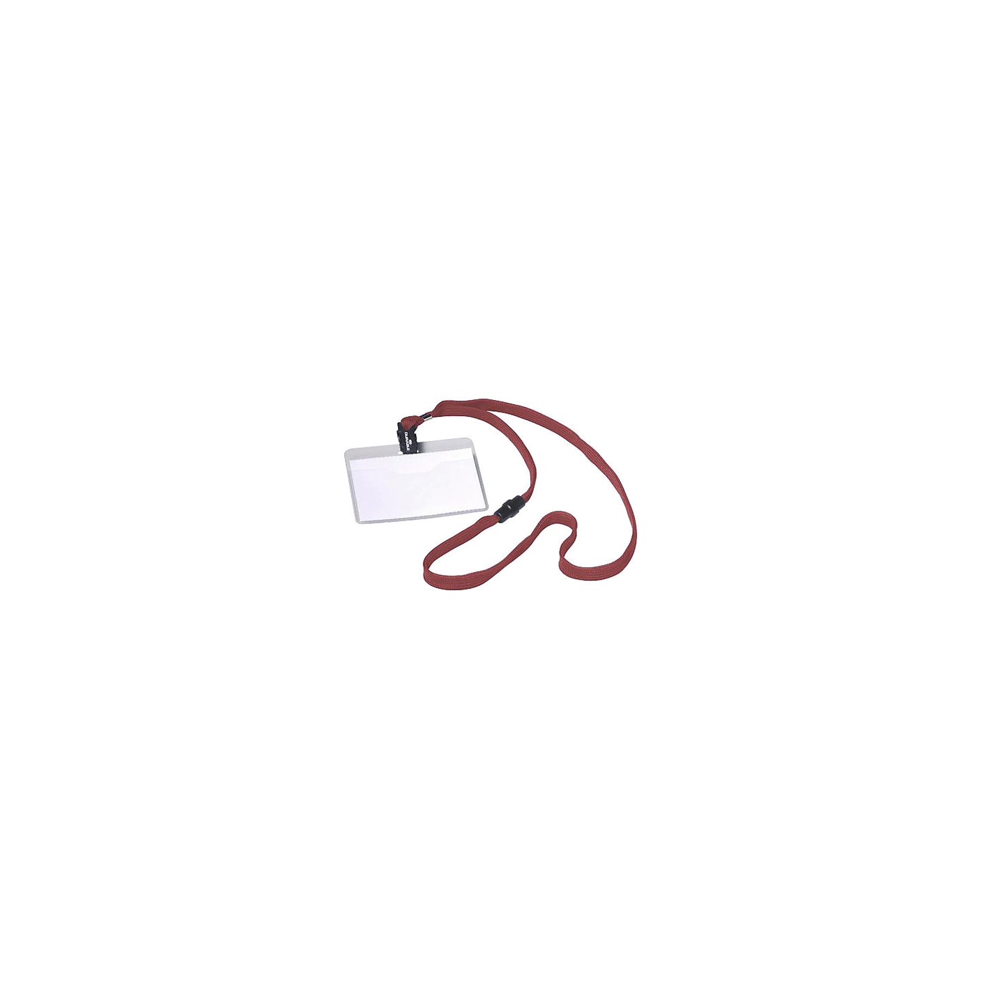 Name badge with fabric strap, with clasp, HxW 60 x 90 mm, red, pack of 40.