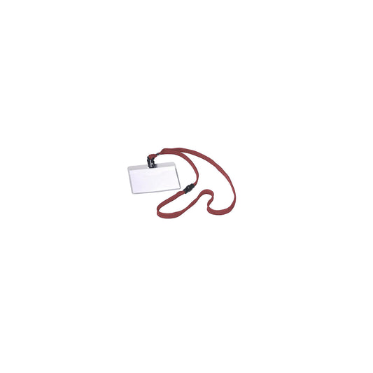 Name badge with fabric strap, with clasp, HxW 60 x 90 mm, red, pack of 40.
