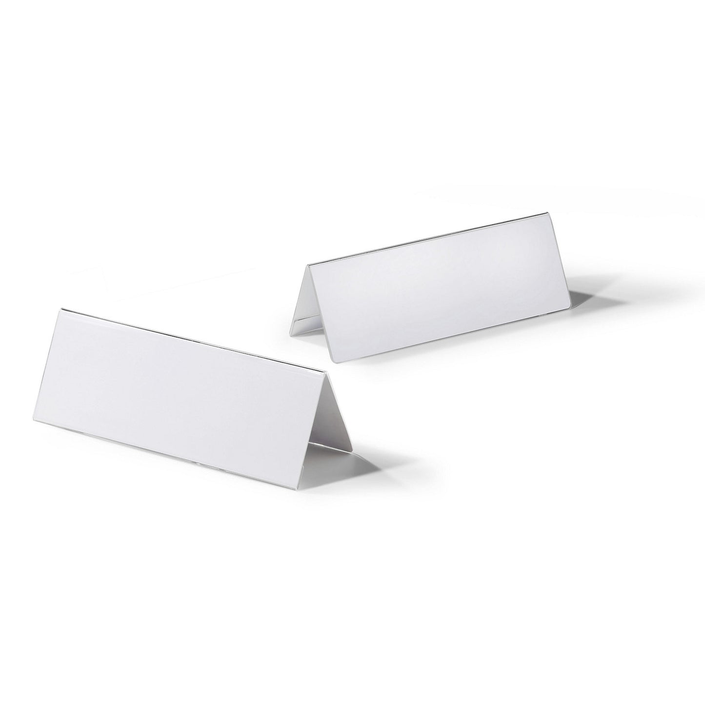 Table place name holder made of acrylic, HxW 105/210 x 297 mm, pack of 10, inverted V-shape.