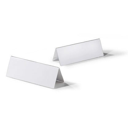 Table place name holder made of acrylic, HxW 105/210 x 297 mm, pack of 10, inverted V-shape.