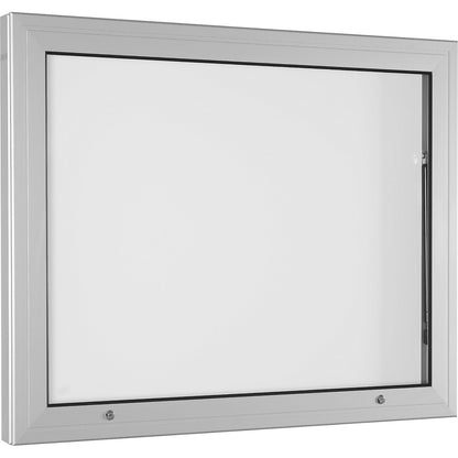 Display case, door opens upwards 90°, for A1 format, rear panel in pure white.