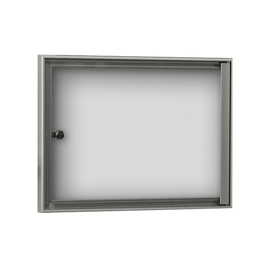 Display case for indoor use, external depth 27 mm, for A3, rear panel white.