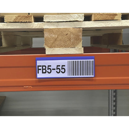 Label pockets, pack of 50, with magnetic strip, WxH 220 x 80 mm, VDA, blue.