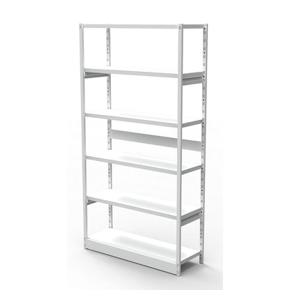 Boltless office shelving unit, without rear wall, shelf unit height 1900 mm, basic shelf unit, width x depth 760x400 mm.