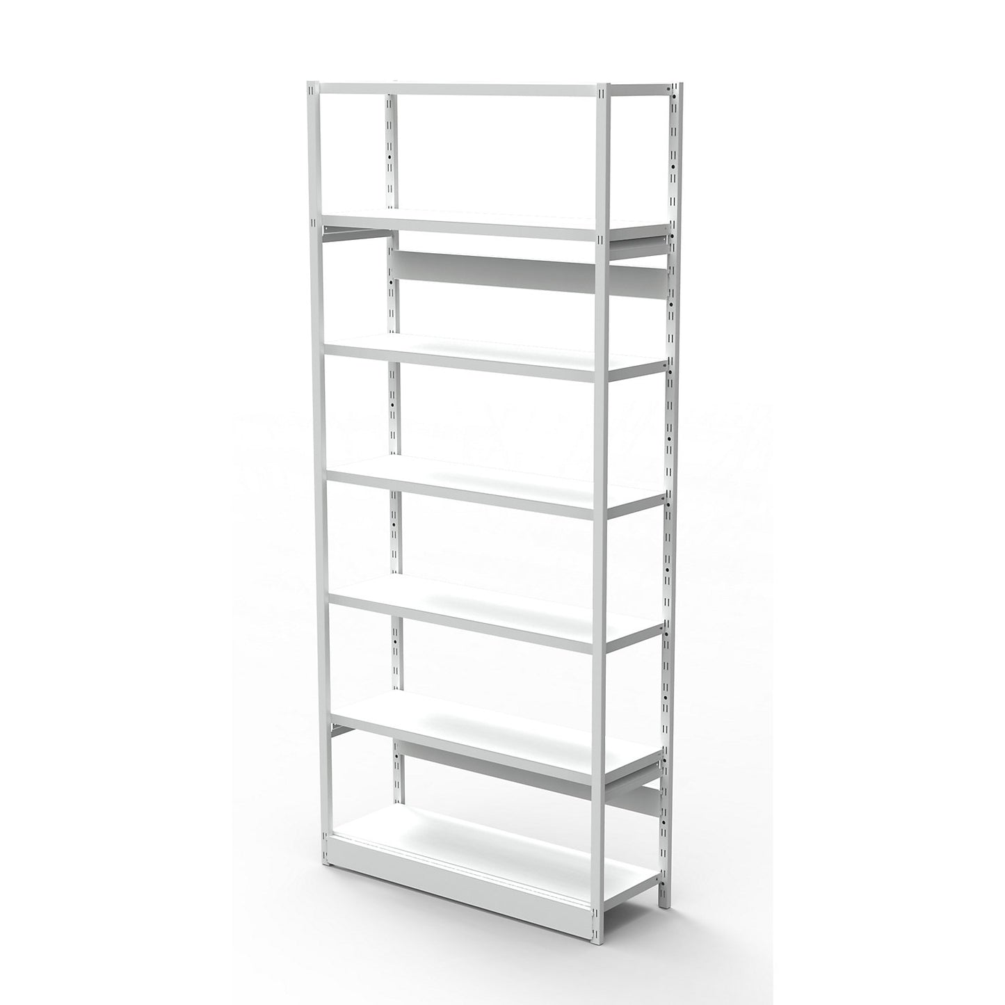 Boltless office shelving unit, without rear wall, shelf height 2250 mm, basic shelf unit, width x depth 960x300 mm.