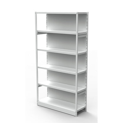 Boltless office shelving unit, with rear wall, shelf unit height 1900 mm, basic shelf unit, width x depth 760x400 mm.