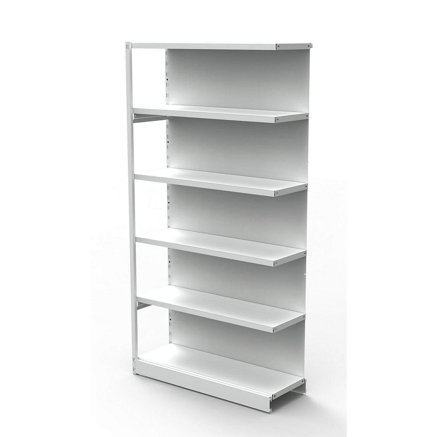 Boltless office shelving unit, with rear wall, shelf unit height 1900 mm, extension shelf unit, width x depth 960x300 mm.