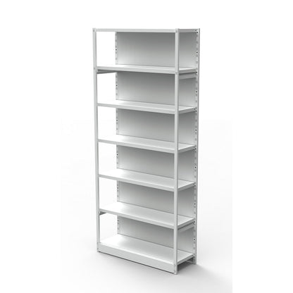 Boltless office shelving unit, with rear wall, shelf height 2250 mm, basic shelf unit, width x depth 760x400 mm.