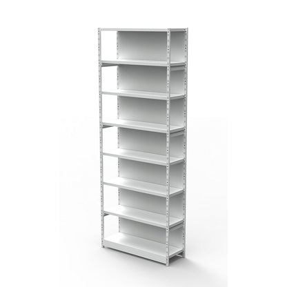 Boltless office shelving unit, with rear wall, shelf unit height 2600 mm, basic shelf unit, width x depth 960x400 mm.