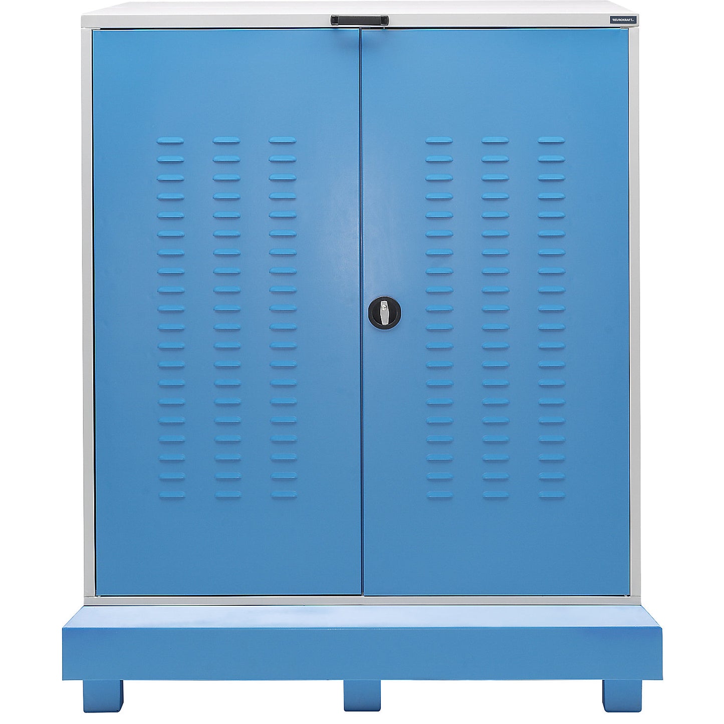 Hazardous goods storage for drums, sump capacity 400 l, WxD 1600 x 1450 mm.