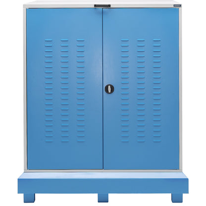 Hazardous goods storage for drums, sump capacity 400 l, WxD 1600 x 1450 mm.