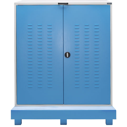 Hazardous goods storage for drums, sump capacity 400 l, WxD 1600 x 1450 mm.
