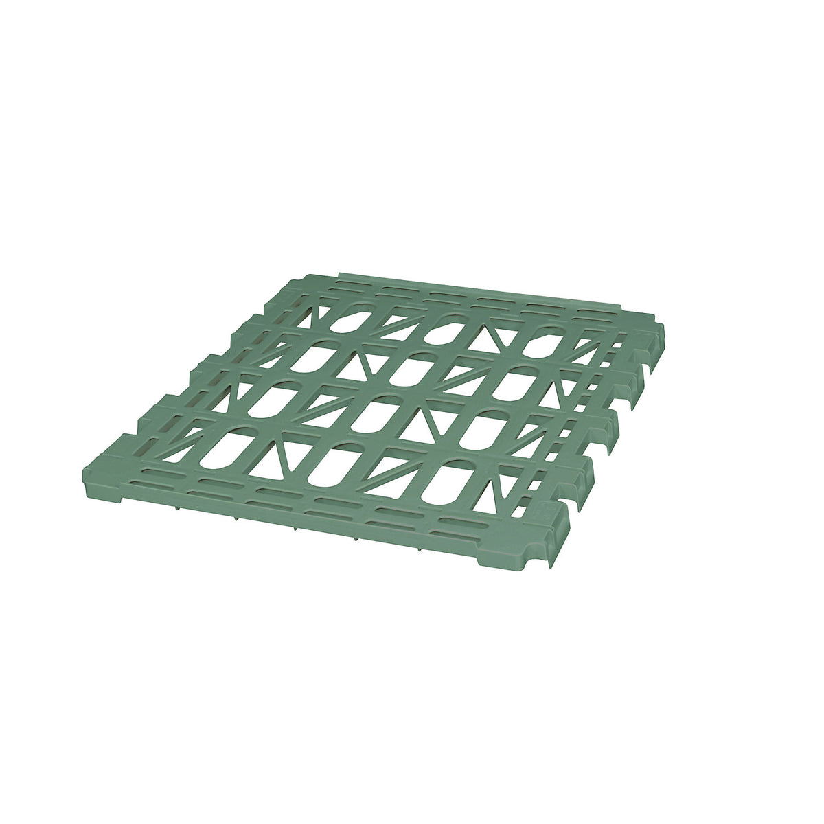 Intermediate shelf for roll container, 4-sided, width 710 mm, traffic green.