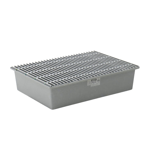 GRP base sump tray, 2 x 200 litre drums, without certification, with GRP grate.