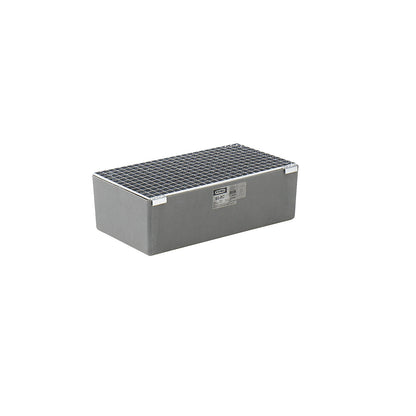 GRP base sump tray, small containers, without certification, with steel grate.