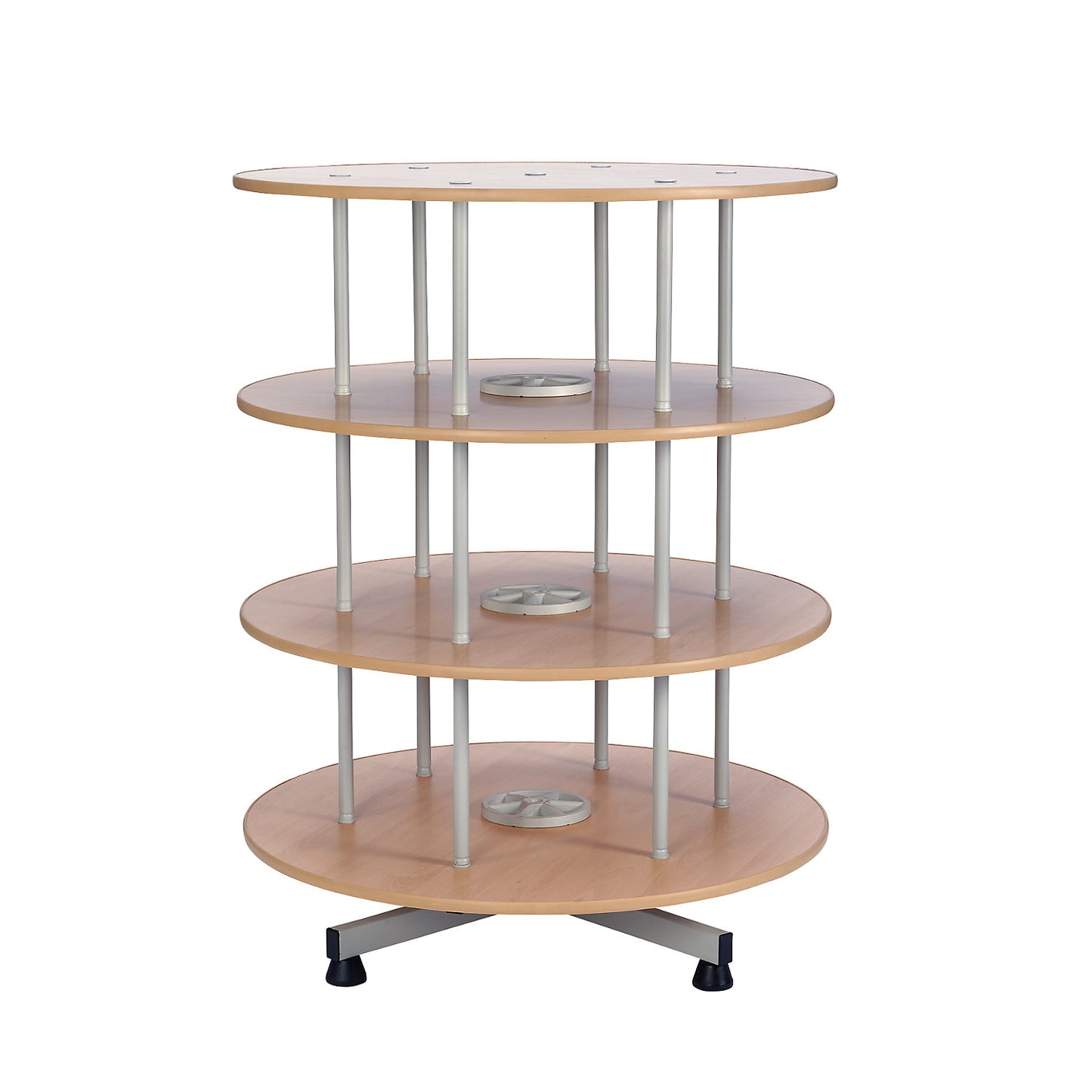 Rotary filing system, Ø 1000 mm, 3 shelves, beech finish.