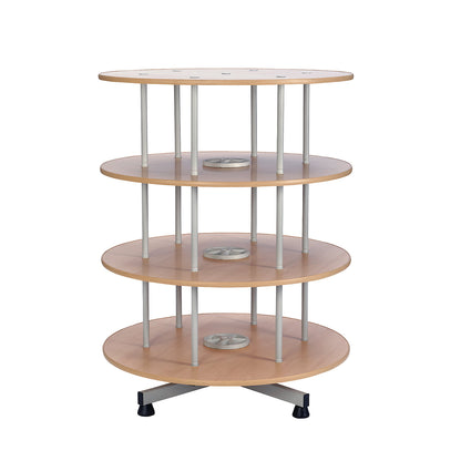 Rotary filing system, Ø 1000 mm, 3 shelves, beech finish.