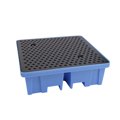 PE sump tray, for 4 x 200 l drums, with PE grate.
