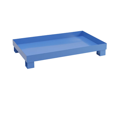 Sump tray for 60 l, LxWxH 800 x 1300 x 205 mm, without certification, powder coated blue, without grate.