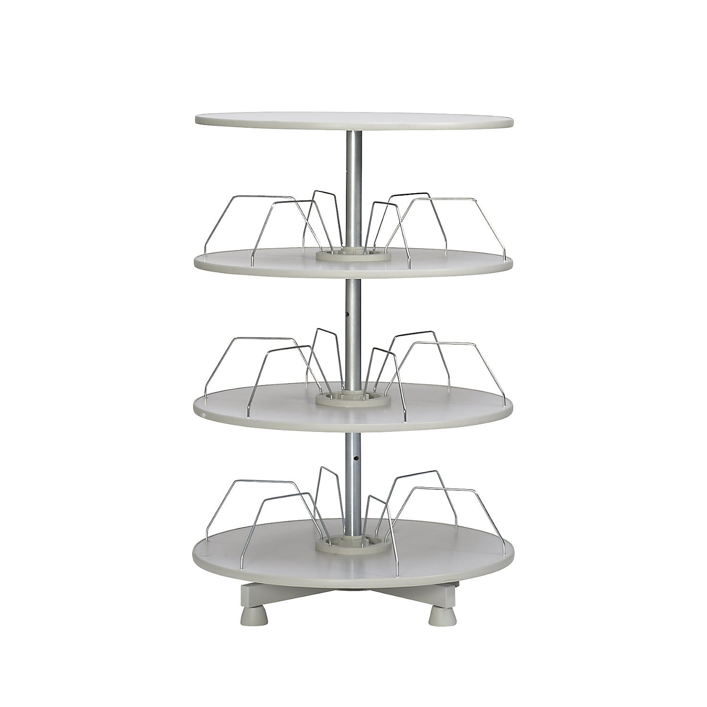 Rotary filing system, shelf Ø 1000 mm, 3 shelves, light grey.