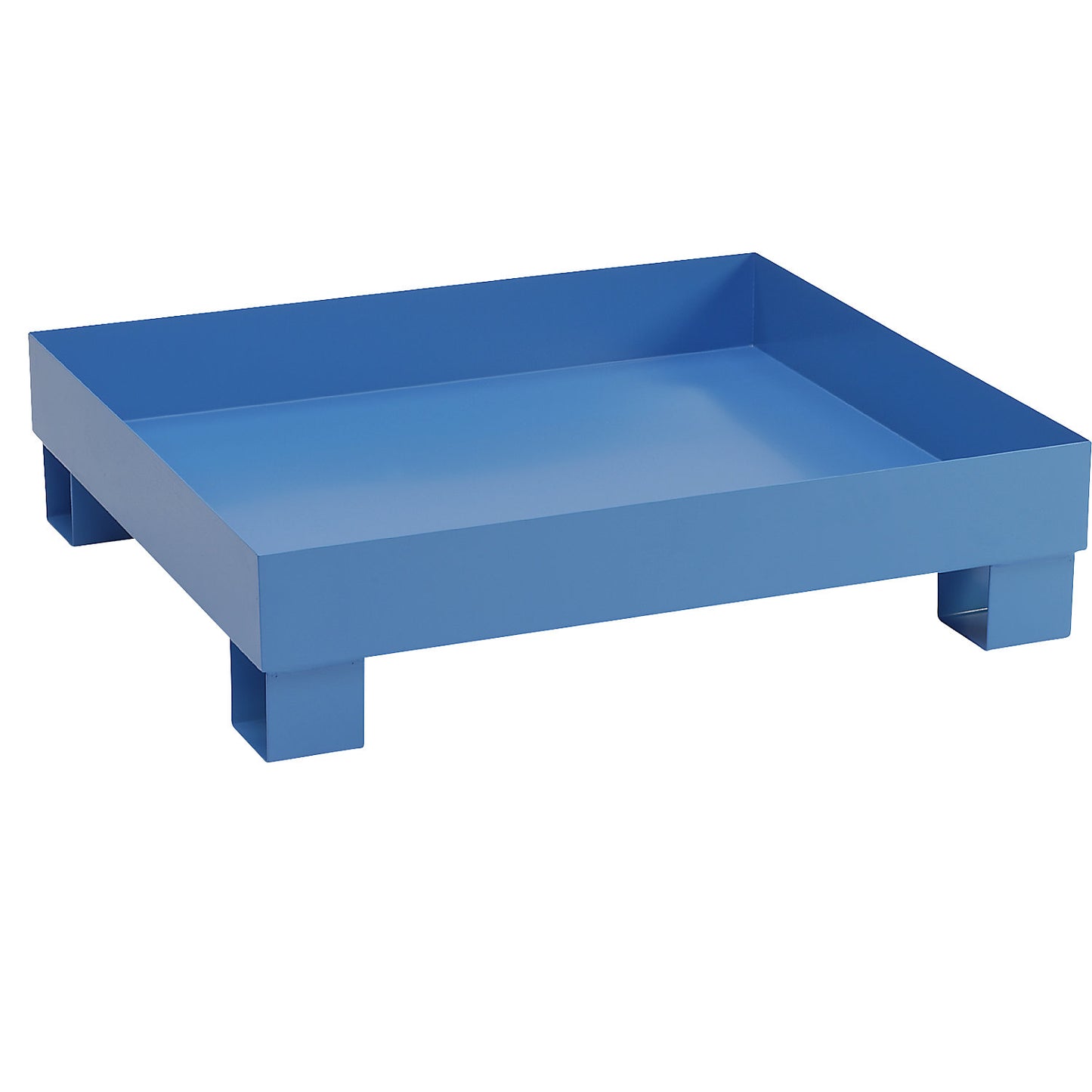Sump tray for 60 l, LxWxH 800 x 1300 x 205 mm, with certification, powder coated blue, without grate.
