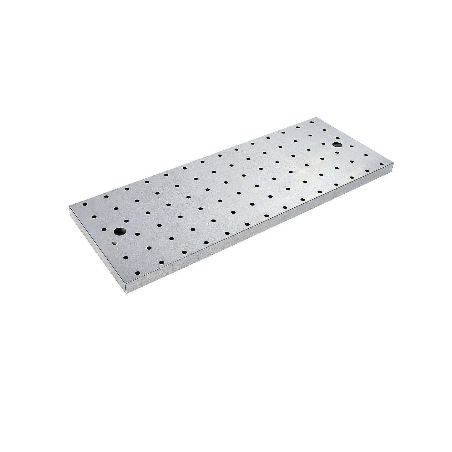Perforated metal cover, zinc plated, WxD 1200 x 500 mm.