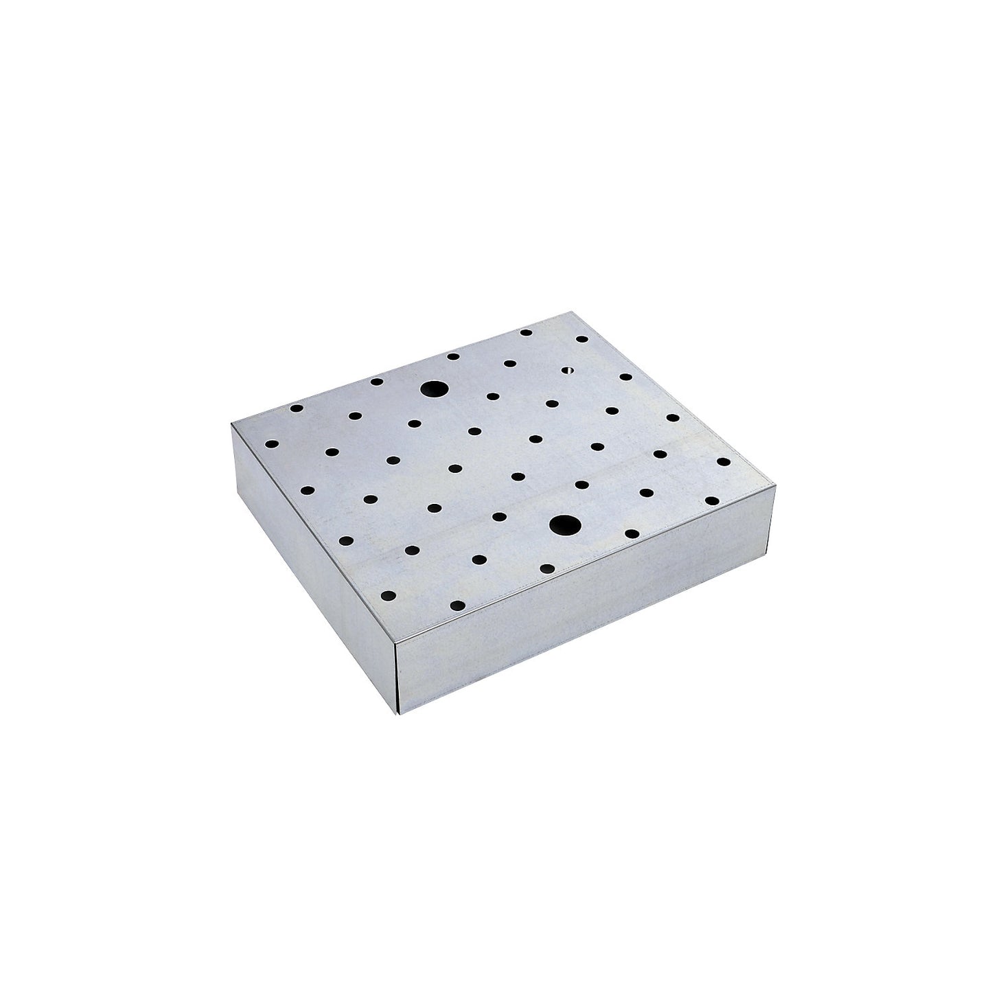 Perforated metal cover, zinc plated, WxD 500 x 500 mm.