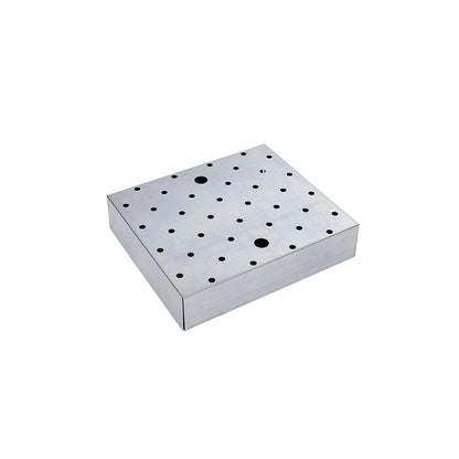 Perforated metal cover, zinc plated, WxD 500 x 500 mm.