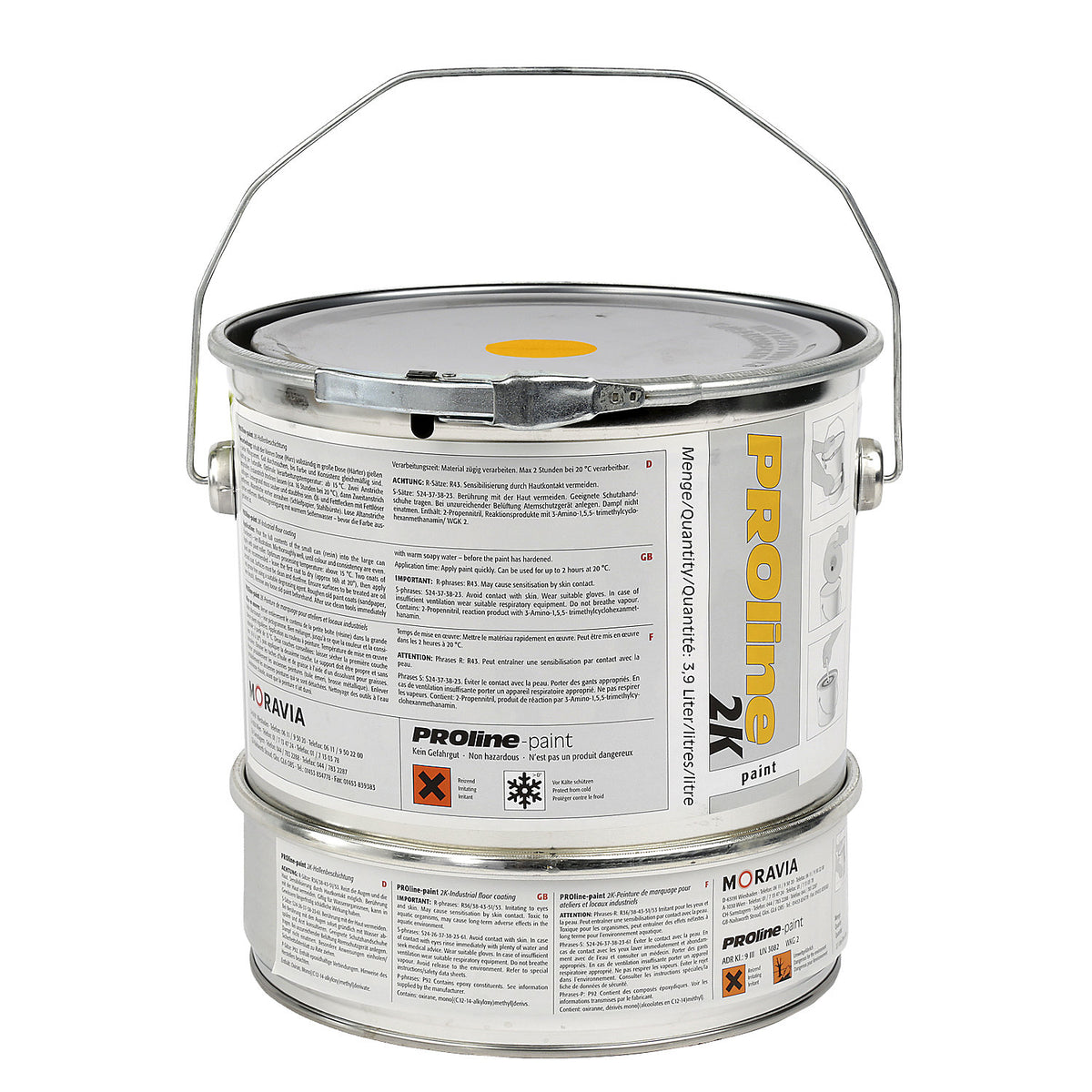 2K floor coating, 5 litre bucket, yellow.