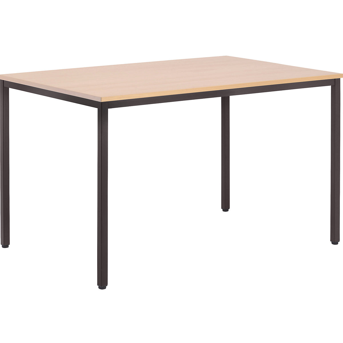 Multi-purpose table, HxWxD 720 x 1200 x 800 mm, top in beech finish, grey brown frame.