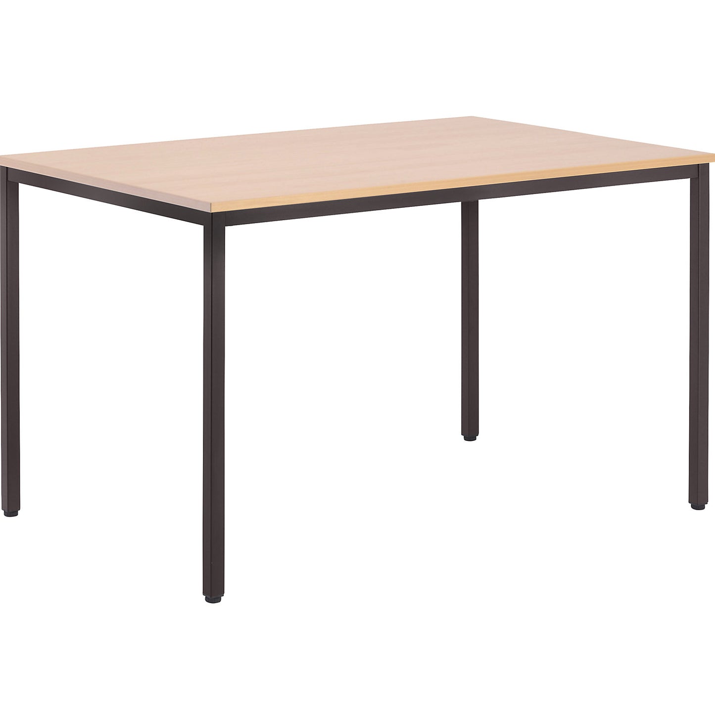 Multi-purpose table, HxWxD 720 x 1200 x 800 mm, top in beech finish, grey brown frame.