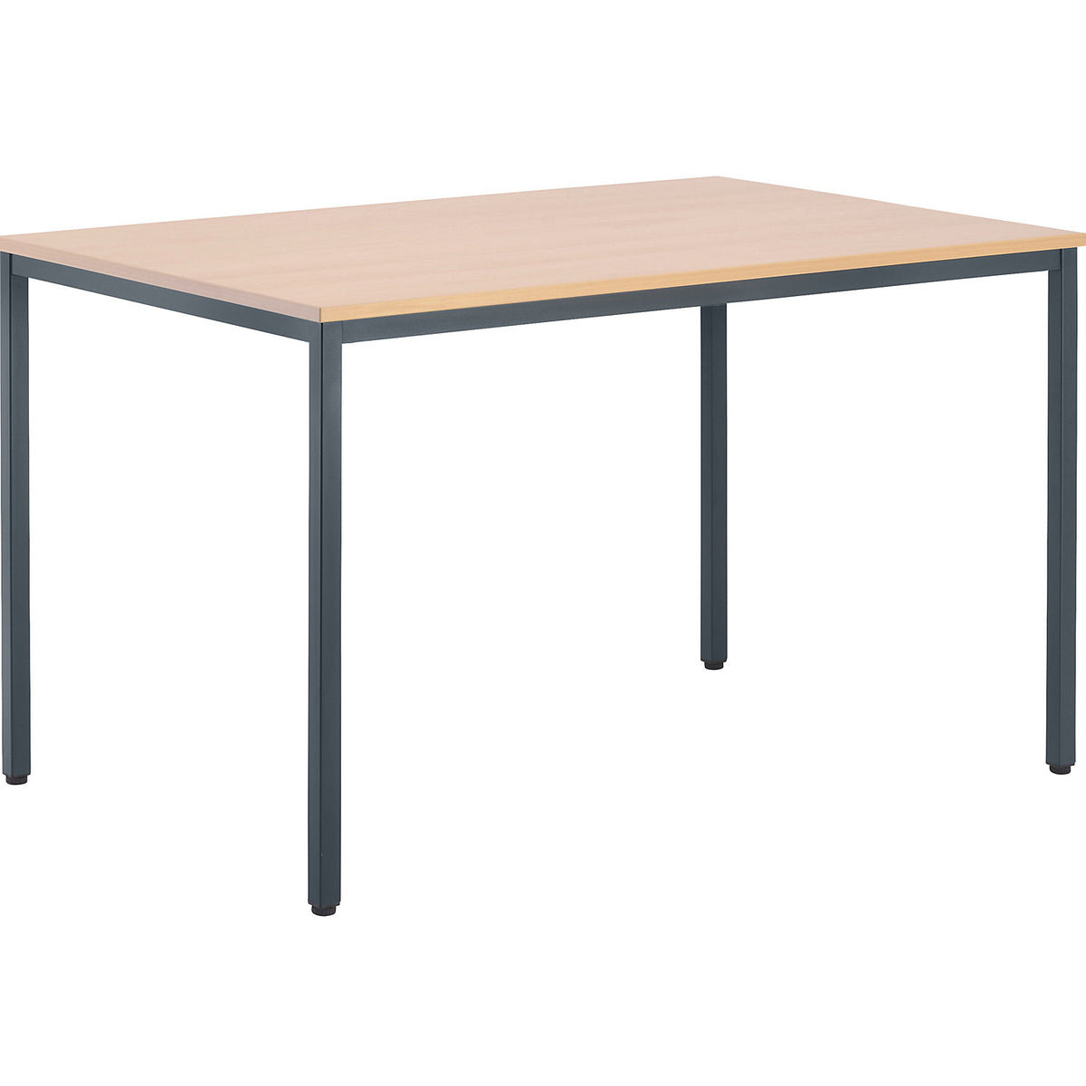 Multi-purpose table, HxWxD 720 x 1200 x 800 mm, top in beech finish, basalt grey frame.