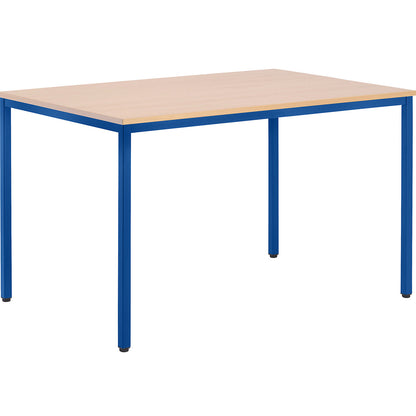 Multi-purpose table, HxWxD 720 x 1200 x 800 mm, top in beech finish, gentian blue frame.