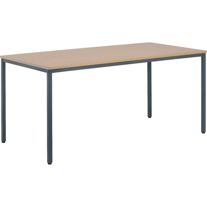 Multi-purpose table, HxWxD 720 x 1600 x 800 mm, top in beech finish, basalt grey frame.