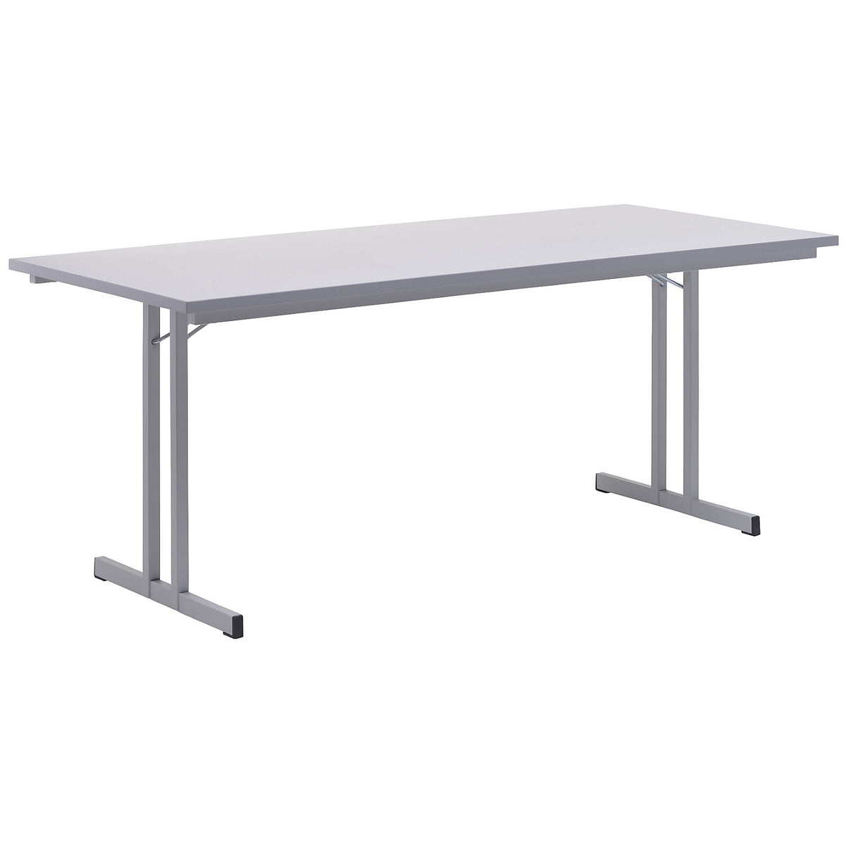 Folding table, with extra thick tabletop, height 720 mm, 1800 x 800 mm, light grey frame, light grey tabletop.