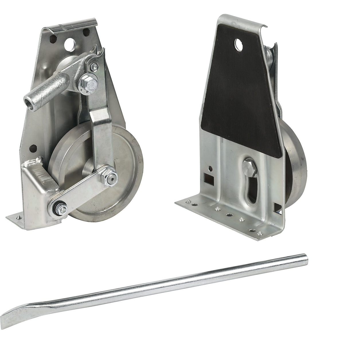 Travel jack, with steel wheels, max. load 1000 kg, lift 33 mm.