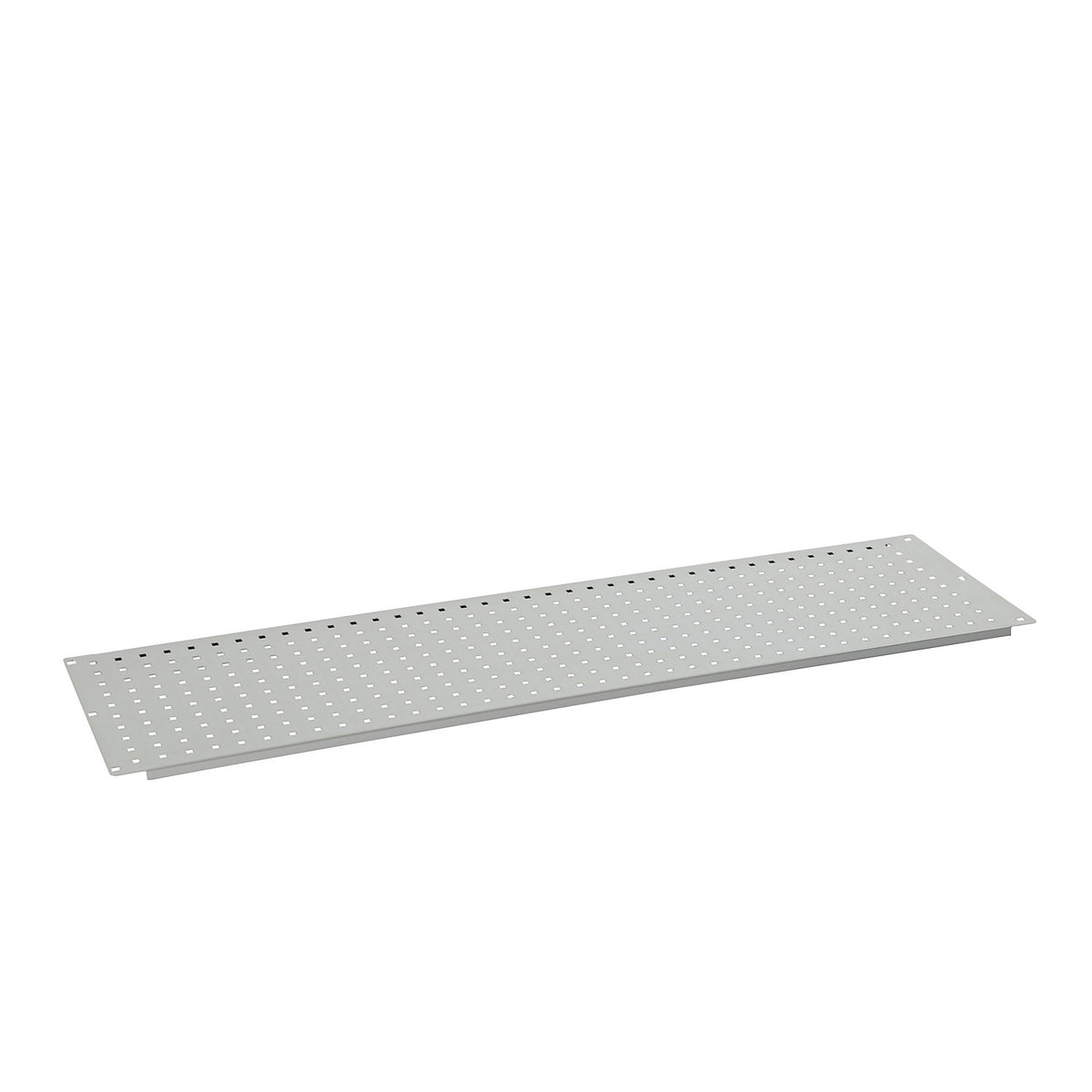 Perforated panel, LxW 1515 x 410 mm, white aluminium RAL 9006.