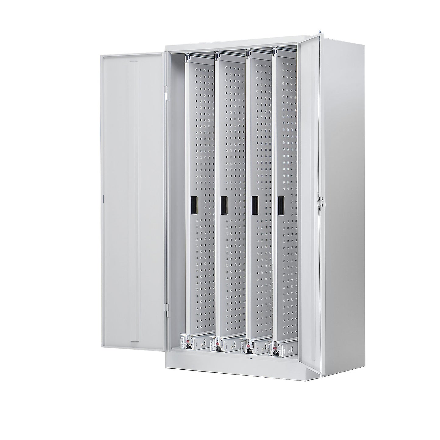 Vertical pull-out cupboard, with 4 drawers, light grey.