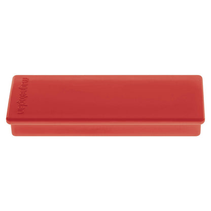 Rectangular magnet, WxLxH 22 x 55 x 8 mm, pack of 60, red.
