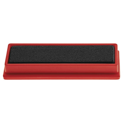 Rectangular magnet, WxLxH 22 x 55 x 8 mm, pack of 60, red.