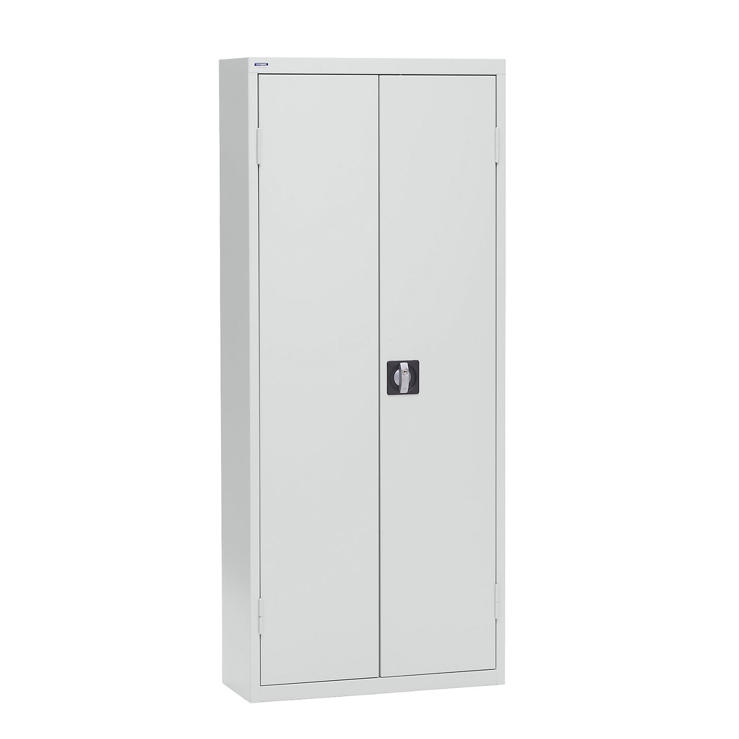 Storage cupboard made of sheet steel, height 1575 mm, light grey RAL 7035, 9 shelves.