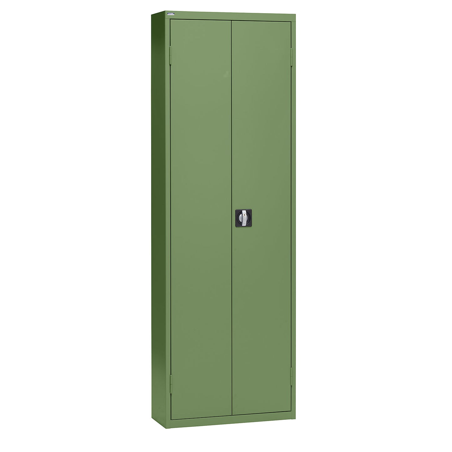 Storage cupboard made of sheet steel, height 2000 mm, reseda green RAL 6011, 12 shelves.