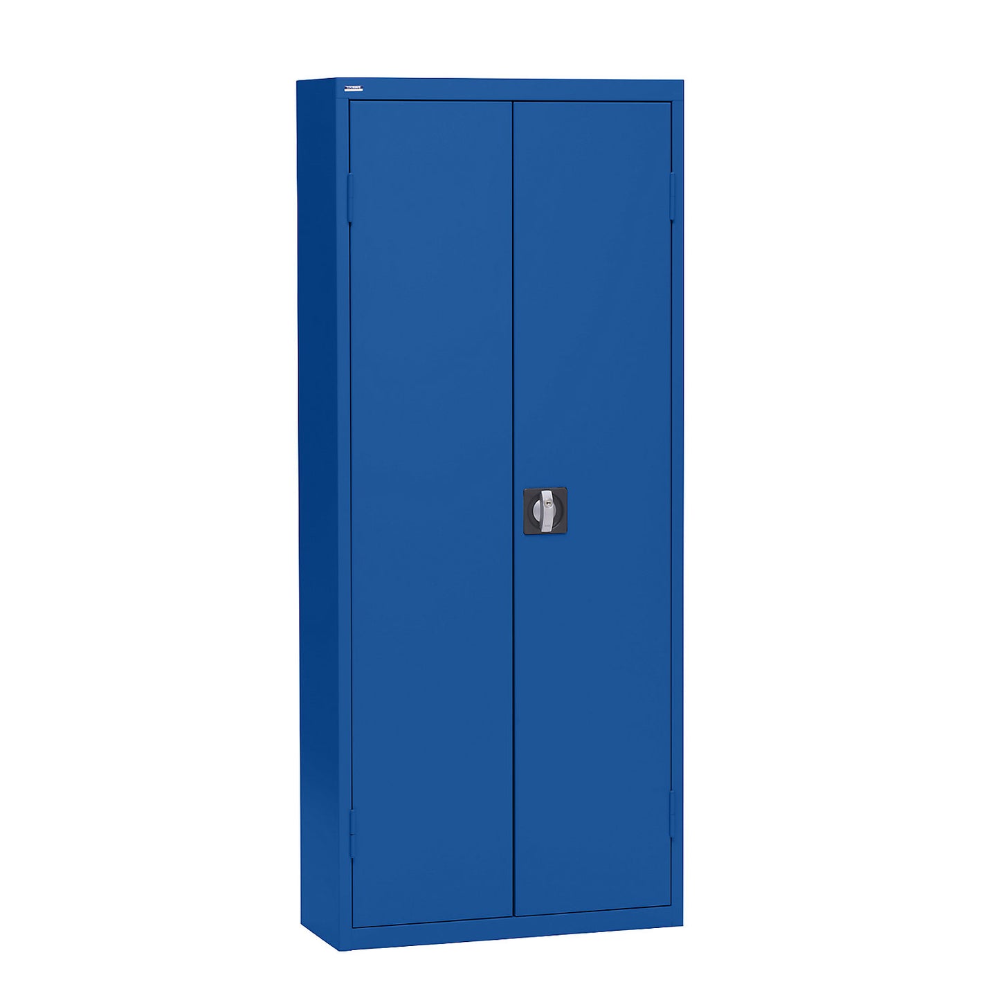 Storage cupboard made of sheet steel, height 1575 mm, gentian blue RAL 5010, 9 shelves.