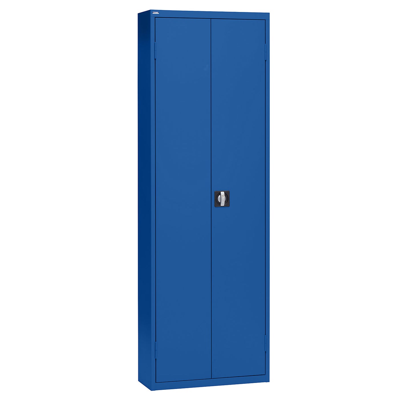 Storage cupboard made of sheet steel, height 2000 mm, gentian blue RAL 5010, 12 shelves.