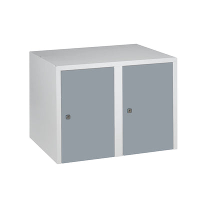 Munich add-on cupboard, 2 compartments, silver grey, width 600 mm.