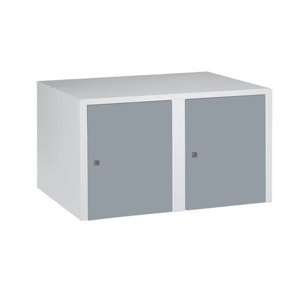 Munich add-on cupboard, 2 compartments, silver grey, width 800 mm.