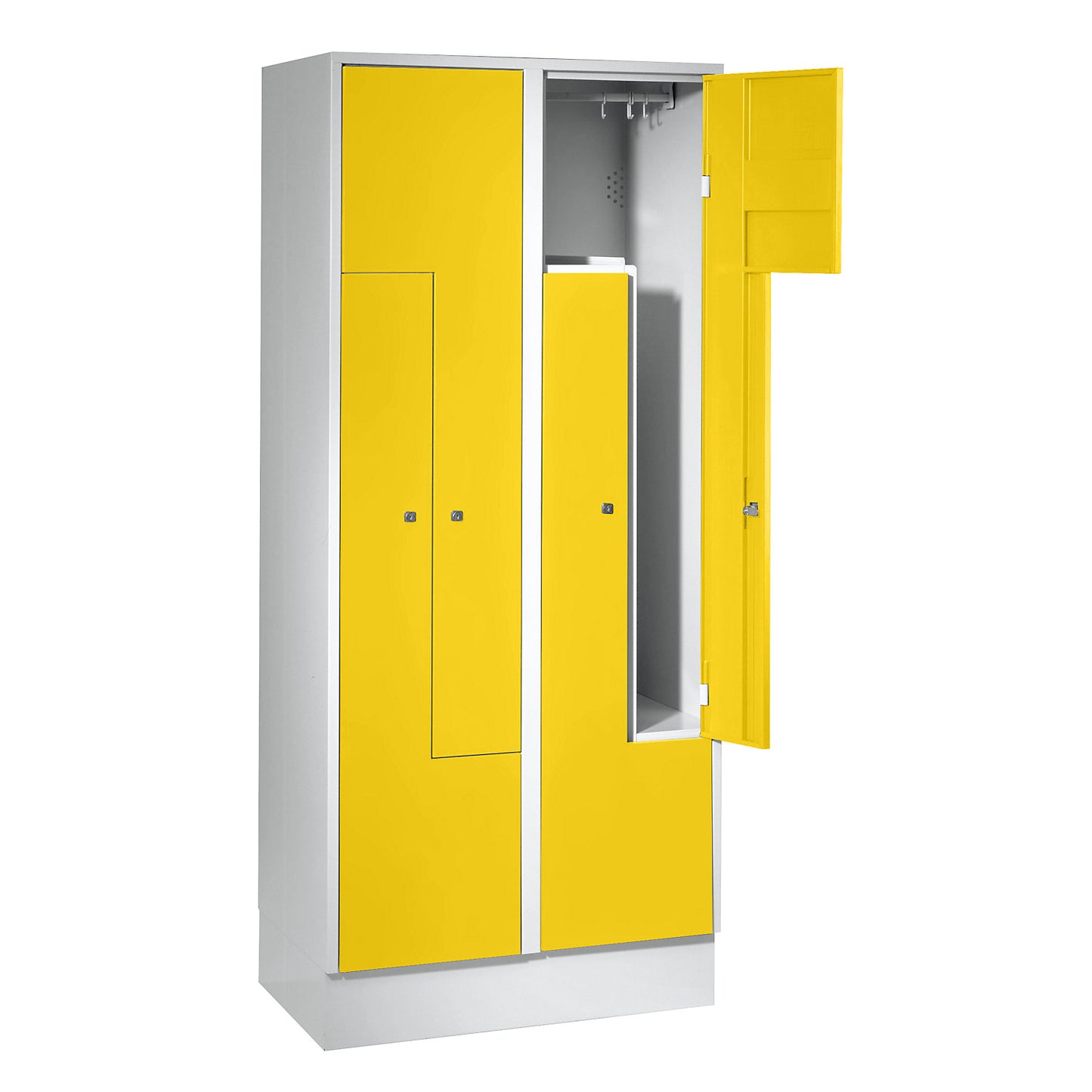 München Z locker, 2 compartments, W 800 mm, doors zinc yellow.